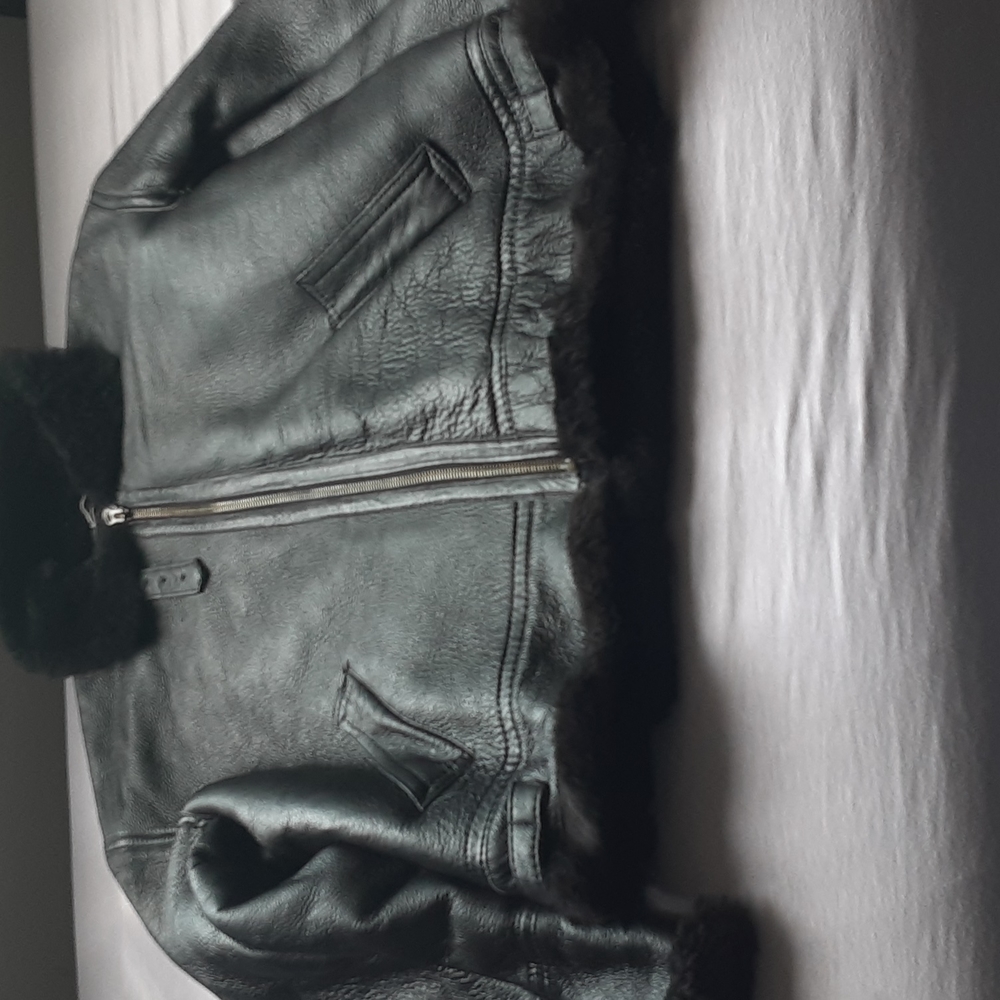 Real sheep skin leather jacket made inUk